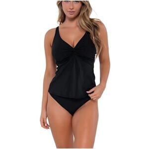 NWT Sunsets Women's Black Forever Tankini Top Size 34DD